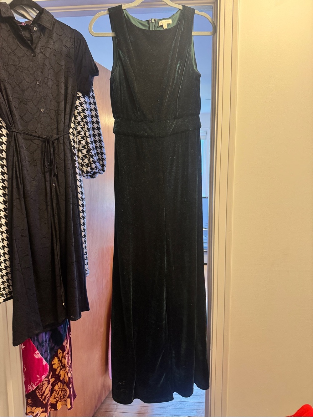 Flying Tomato Sleeveless Velvet Jumpsuit in Deep Green